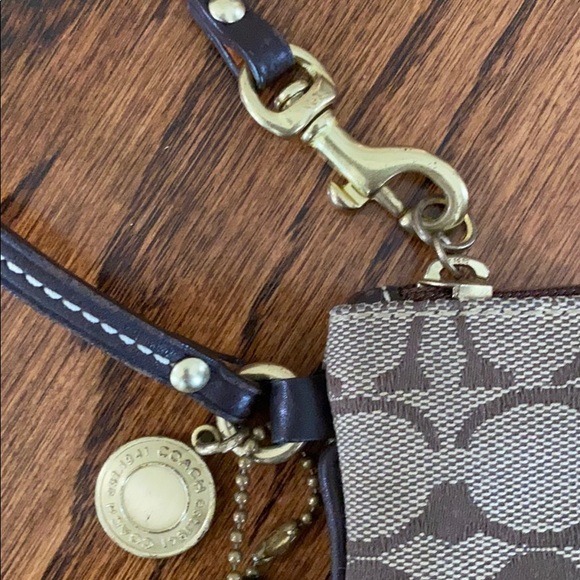 Coach Khaki & Mahogany Signature Skinny Wristlet - Picture 3 of 7
